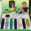 Q804 Imran Khan New Model Watch – Golden Color With 7 Straps & Original Metal Strap ₨1,975